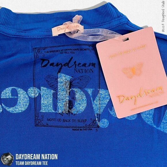 DAYDREAM NATION TEAM DAYDREAM CREWNECK OVERSIZED T SHIRT IN BLUE JEAN - Picture 6 of 11